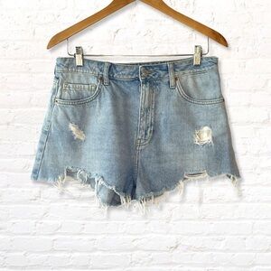 Forever 21 High Rise Distressed Cut Off Jean Shorts Size 29